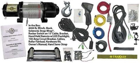 KEEPER KT2000 12V Electric Winch, 2,000 lb. Capacity, Wire Rope with Hook, Free-Spool Clutch, ATV & Trailer Mounting, Handheld Control in Saudi Arabia