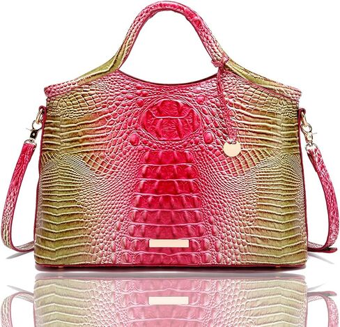 Crocodile Pattern Gradient Top Handle Satchel Large Tote Bag Casual Versatile Commuter Bag Leather Shoulder Strap in Saudi Arabia