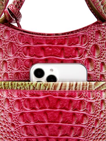 Crocodile Pattern Gradient Top Handle Satchel Large Tote Bag Casual Versatile Commuter Bag Leather Shoulder Strap in Saudi Arabia