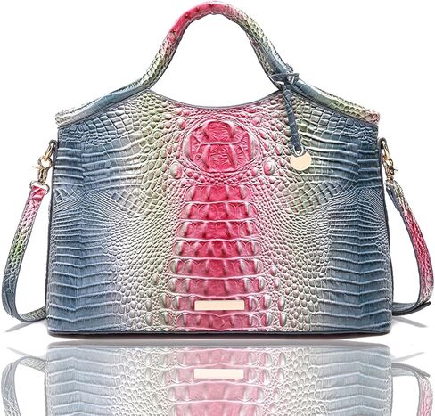 تمساح نمط التدرج مقبض علوي حقيبة كبيرة حمل حقيبة عادية تنوعا ركاب حقيبة جلدية حزام الكتف in Kuwait