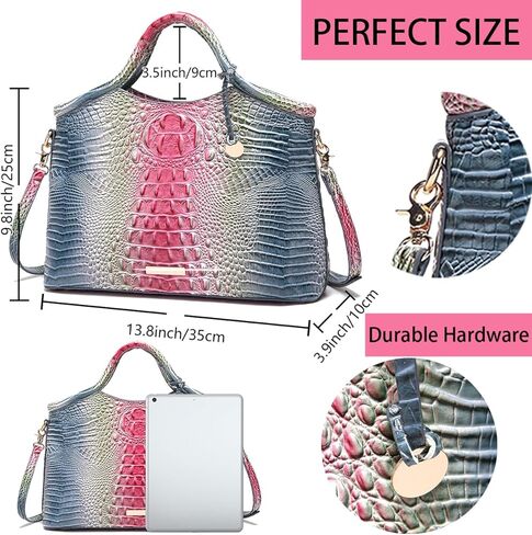 تمساح نمط التدرج مقبض علوي حقيبة كبيرة حمل حقيبة عادية تنوعا ركاب حقيبة جلدية حزام الكتف in Kuwait