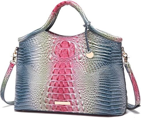 تمساح نمط التدرج مقبض علوي حقيبة كبيرة حمل حقيبة عادية تنوعا ركاب حقيبة جلدية حزام الكتف in Kuwait