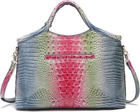 تمساح نمط التدرج مقبض علوي حقيبة كبيرة حمل حقيبة عادية تنوعا ركاب حقيبة جلدية حزام الكتف in Kuwait