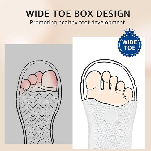 Toddler Wide Toe Box Shoes:Boys Barefoot Shoes Non-Slip Zero Drop Little Girls Slip on Sneakers,Baby First Walking Shoes Outdoor Activities in Saudi Arabia
