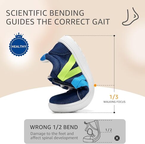 Toddler Wide Toe Box Shoes:Boys Barefoot Shoes Non-Slip Zero Drop Little Girls Slip on Sneakers,Baby First Walking Shoes Outdoor Activities in Saudi Arabia