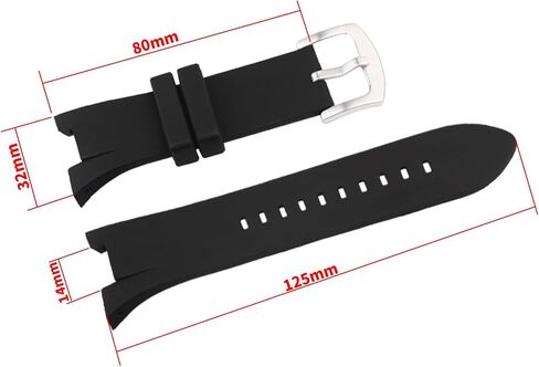 32mm×14mm Rubber Watch Band Compatible for Armani Exchange AX Series AX1040 AX1041 AX1042 AX1050 AX1067 AX1068 AX1070 Silicone Strap Wirstband accessories replacement for Men and Women in Kuwait