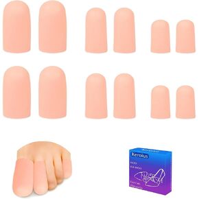 8 Pairs Big Toe Protector Gel Hammer Toe Cap Silicone Toe Cover Sleeves with Holes Breathable Toe Sleeves for Blisters Corns Ingrown Toenails Reduce Friction Calluses