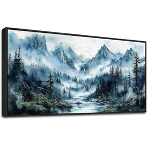 ZUITINGHUA Wood Framed Canvas Wall Art For Living Room Large Wall Decor For Office Bedroom Decorations Autumn Landscape Lake Scenery Painting Wall Pictures Artwork Aesthetic Home Decor 30x60 In