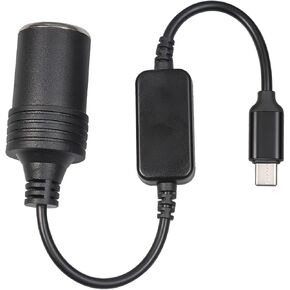 USB C Male to 12V Car Cigarette Lighter Socket Female Converter Cable, USB to Cigarette Lighter Adapter Power Cable, 10W Type C Female Converter for Driving Recorder GPS (1.96 Ft/ 0.6 M)