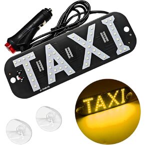 Taxi LED Sign Decor, Bright Taxi Led Windscreen Cab Indicator Lamp Signal Light with DC12V Car Charger Inverter(Switch Cigarette Lighter), Taxi Light with Suction Cups (Blue, Cigarette Lighter)