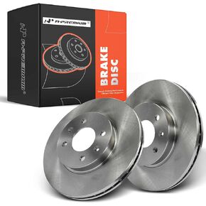 A-Premium 10.08 inch (256mm) Front Vented Disc Brake Rotors Compatible with Select Hyundai and Kia Models - Accent/Rio/Rio5 2006 2007 2008 2009 2010 2011, 2-PC Set