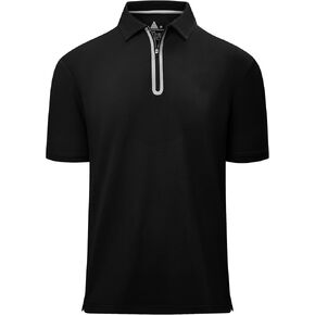 Men's Zipper Polo Shirt Short Sleeve Moisture Wicking Casual Golf Polo Shirt Quarter Zip Tops