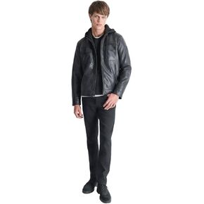 DKNY Men's Faux Leather Soft Durable Jacket