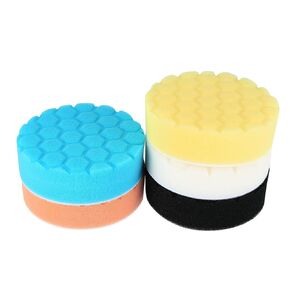 X AUTOHAUX 5pcs Car 4 Inch Polishing Pad Sponge Buffing Pads Multicolor for Automotive Wheel Hub Care Cleaner
