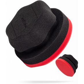 Maxshine Red Hex Grip Car Wax Foam Applicator – Ultra-Soft, Ergonomic Design for Easy Application of Wax Compounds – Ideal for Auto Detailing