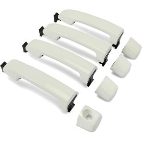 HECASA Door Handles Kit Compatible with 2007-2022 Toyota Tundra Crewmax Sequoia Glossy Black 4Pcs Full Set Replacement for 81295, 692100C010, 692170C030, 692170C010