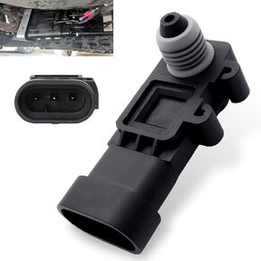 1 PC Car Pressure Sensor, Original Replacement 16238399 9377680 09377680 16196060, Vapor Vent Port Tank Pressure Sensor to Solve Fault Light Flashing, Compatible with Delphi III (Black)