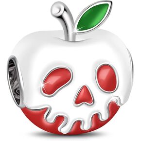 GNOCE Red Apple Charms for Bracelet 925 Sterling Silver Skull Christmas Bead Charms Fit all Bracelets/Necklace Gift for Women