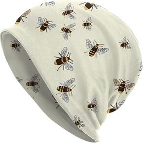 Bees Pattern Slouchy Beanie Hat for Men/Women Hip-Hop Soft Lightweight Running Headwear Cap Baggy Skull Sleep Scarf Thin Knit Hat