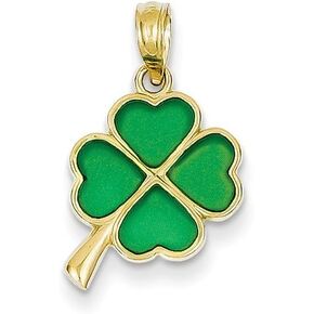 Jewels By Lux 14K Yellow Gold 4-Leaf Clover Enameled Pendant