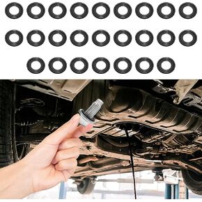 25PCS M12 Car Oil Drain Plug Gasket, Oil Plug Washer, Rubber Crush Washer Sealing Gasket, Car Accessories Engine Oil Crush Washers Replacement for Most Vehicles (M12)