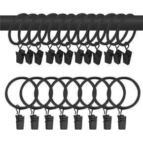 40 قطعة من حلقات الستارة المعدنية مقاس 1.5 بوصة مع مشابك حلقات قضيب الستارة، مشابك إغلاق للستائر مقاومة للصدأ ومشابك حلقات تعليق للستائر من أجل شماعات زخرفية بدعامة قضيب التوتر، ذهبي in Kuwait