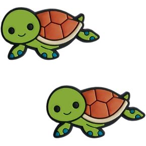 Turtle Shoe Charms - Cute Animal Decoration Charms Gift for Boys Kids Teens and Adults - Set of 2