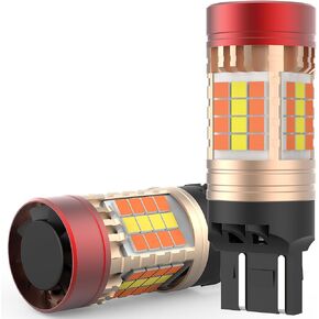 7443 Switchback LED Bulb Front Turn Signal 7444NA 7443NA White Amber Built in Resistor CANBUS Anti Hyper Flash Error Free 7444NA W21W DRL Parking Light Pack of 2