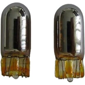 GP Xtreme 194 168 2825 2821 W3W W5W Silver Chrome Stealth Amber Light Bulbs for Map Dome Meter Gauge License Plate Side Marker Turn Signal Thunder - Pack of 2