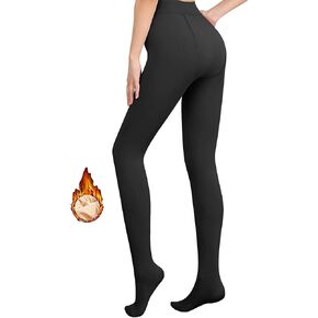 Women's Fleece Lined Tights Winter Warm Opaque Tights Thermal Pantyhose Leggings High Waist Stretchy Tights