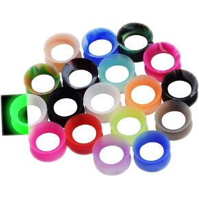 Oyaface 36 Pcs Soft Silicone Ear Gauges Kit Flesh Flexible Earring Tunnels Plugs Flared Earlets Stretchers Expander Piercing Jewelry, 6MM-25MM