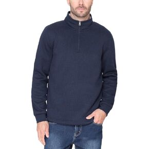 Men’s Bonded Fleece Lined Body Lined Quarter Zip Pullover Top