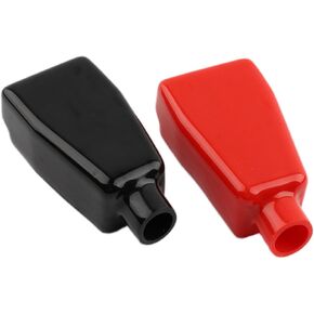 2PCS Car Battery Terminal Covers, Flexible PVC Insulating Protector Caps for Positive and Negative Poles, Car Accessories, Universal Fit for Most Cars, Trucks, and SUVs