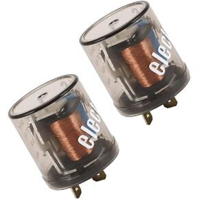 Mandark 2PCS LED Flasher Relay, 2 Pin Heavy Duty 12V Auto Electronic Turn Signal Relay, Two Prong Vehicle Blinker Replay for Fixing Turn Signal Bulbs Flash, Universal for RV, SUV, Truck