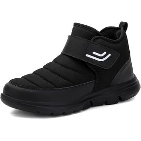 Womens Mens Waterproof Platform Snow Ankle Boots with Hook Loop Unisex Warm Fur Lined Comfortable Non Slip Thick Soles Winter Booties Outdoor Casual Snow Proof Walking Shoes