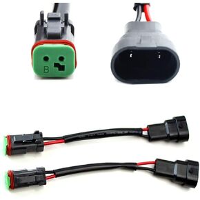 iJDMTOY Heavy Duty Wirings Fog Light Converter Adapters from H10 9145 9006 to Deutsch DT DTP Connectors, Compatible with Cubic LED Pod Lights, LED Light Bar, LED Work Lamps, etc
