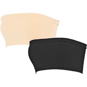 Women's Bandeau Tube Top Bras - Seamless Strapless Bra Tube Tops Comfortable and Versatile (Fits Sizes XS-S)