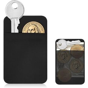 Flat Thin Key Holder for Wallet – Credit Card Size Key Holder Sleeve, Slim Minimalist Wallet Key Holder for Men Women