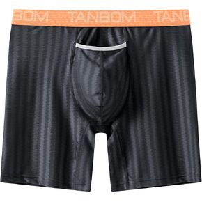 ZONBAILON Mens Underwear Stripe Ice Silk Cooling Boxer Briefs Horizontal Fly