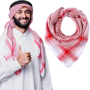 Arab Shemagh Turban, Keffiyeh Arab Head Scarf, Palestine Scarf Muslim Head Scarf Desert Tactical Scarf Neck Head Wrap Keffiyeh Dubai Headwear for Men Women