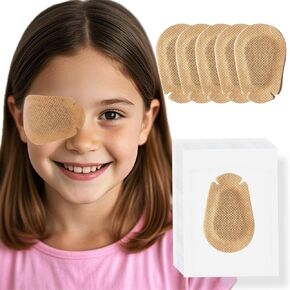 20 Pcs Adhesive Eye Patches for Adults, Medical Eye Patch Disposable Breathable Eyepatch for Amblyopia Lazy Eye Latex Free Adhesive Bandages for Adults, Regular Size 3.3×2.3 inches, Nude Color