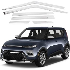 AUTOCLOVER Tape-On Rain Guards Window Visors 6 Pcs Set for Kia Soul 2020 2021 2022 2023 2024 / Window Deflectors, Out-Channel Vent Shades (Smoked)