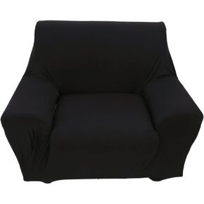 ZJchao Elastic Anti Wrinkle Couch Covers,Solid Color Stylish Sofa Slipcover 1-4 Seat Soft Lightweight Slip Resistant Sofa Furniture Protector Cover Fit Many Popular Sofas (1Seat=35", Black)