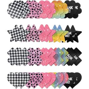 Nipple Covers For Women Sparkle Disposable For Raves Parties Nipple Pasties Breast Covers Stickers 40 Pcs