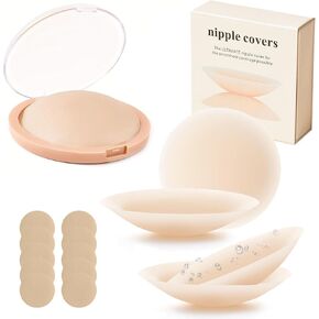 2024 Nipple Covers, Cakes Body Nipple Cover, with Storage Box, Ultra-Thin Reusable Cakes Nipple Cover (Two Pairs)