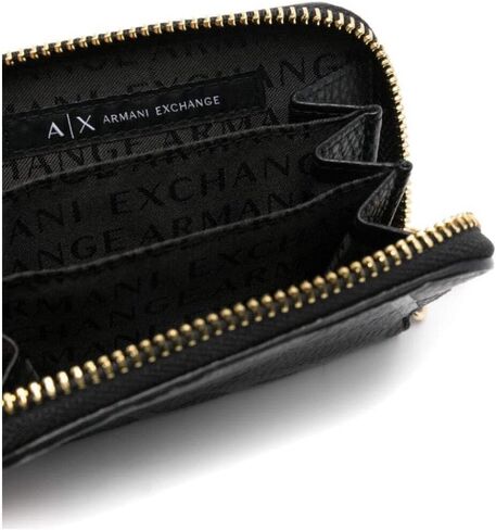 أ | محفظة X ARMANI EXCHANGE نسائية صغيرة بسحاب حولها مع سلسلة، أسود/أسود، مقاس واحد in Saudi Arabia