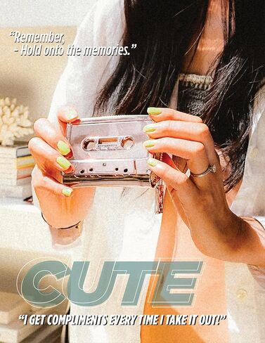 Fydelity Vegan Leather Zipper Wallet, Cassette Tape Design, Credit Card Holder, Women's Cute Wallet, Retro Wallet, Rose Gold Chrome, 70264 AA in Kuwait