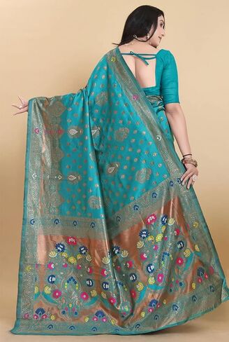 Bhavna-Tex fashion Sarees for Women Silk Ethnic Indian Wedding Gift Sari with Unstitched Blouse in Saudi Arabia