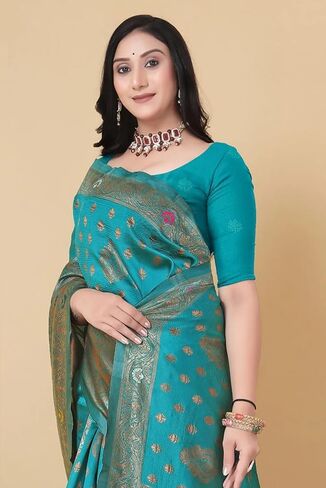 Bhavna-Tex fashion Sarees for Women Silk Ethnic Indian Wedding Gift Sari with Unstitched Blouse in Saudi Arabia