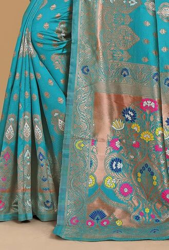 Bhavna-Tex fashion Sarees for Women Silk Ethnic Indian Wedding Gift Sari with Unstitched Blouse in Saudi Arabia